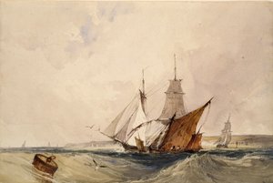 Navigazione al largo della costa del Kent, c1820s da Richard Parkes Bonington