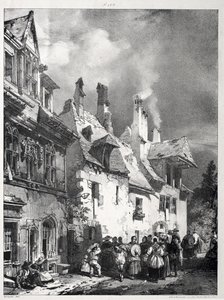 Strada alla periferia di Besançon, Francia da Richard Parkes Bonington