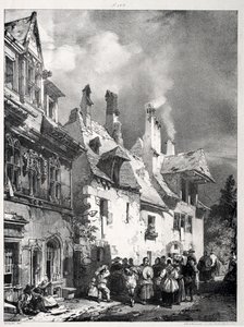 Strada alla periferia di Besançon, Francia da Richard Parkes Bonington
