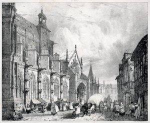 Viaggi pittoreschi e romantici nella vecchia Francia, Normandia: Chiesa di San Gervasio e San Protasio a Gisors da Richard Parkes Bonington
