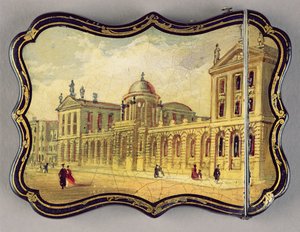 Portacarte vittoriano, con una scena del Queen