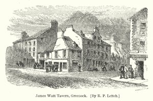 James Watt Tavern, Greenock (incisione) da Richard Principal (after) Leitch