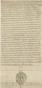 Abbazia di Croxden - Carta di fondazione: incisione da Richard Rawlinson