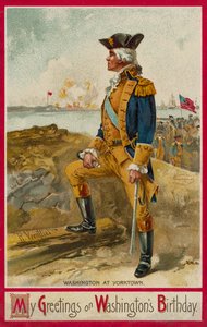 George Washington a Yorktown (cromolito) da Richard Veenfliet