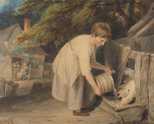 Ragazza che nutre i maiali da Richard Westall