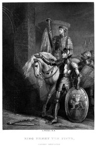 Re Enrico V 1387-1422, prima di Harfleur, XIX secolo da Richard Westall