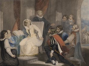 La regina Elisabetta I riceve la notizia della morte di sua sorella, la regina Maria da Richard Westall