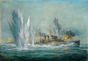 HMS Exeter impegnata contro il Graf Spree nella battaglia del Rio della Plata, 2009