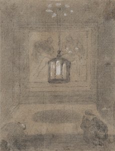 Un santuario sotterraneo con due figure inginocchiate davanti a una Pietà da Richard Wilson