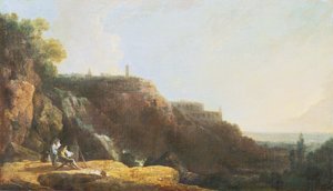 La grande cascata e la villa di Mecenate a Tivoli da Richard Wilson
