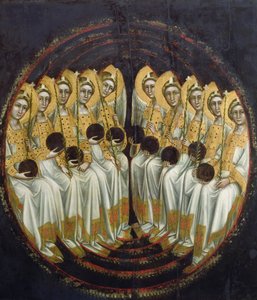 Angeli seduti con sfere nelle mani, c.1348-54 da Ridolfo di Arpo Guariento
