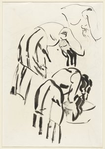 Schizzi di una Donna che si Lava i Capelli da Rik Wouters
