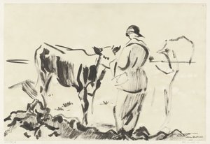 Donna con un vitello