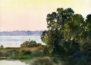 Gare del mercoledì sera, 2006 (acquerello su carta) da Rob Wood