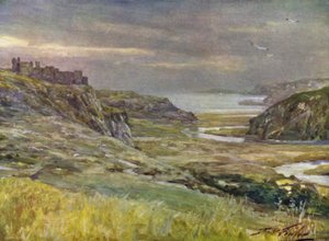 Castello di Pennard, Glamorganshire (litografia a colori)