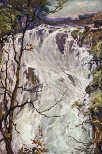 Cascate Swallow, Bettws-y-Coed (litografia colorata) da Robert (after) Fowler