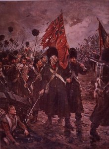Salvataggio dei colori, le guardie a Inkerman durante la guerra di Crimea nel 1854 da Robert (after) Gibb