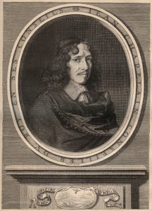 Ritratto di Jean Chapelain (1595-1674), poeta francese - Incisione di Nanteuil e incisa da Peulot da Robert (after) Nanteuil