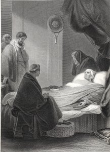 La Morte del Cardinale Wolsey, inciso da A.H. Payne da Robert (after) Smirke