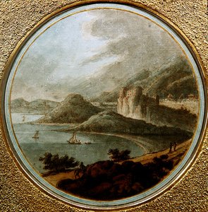 Castello sopra una baia con navi, c.1775 da Robert (attr. to) Adam