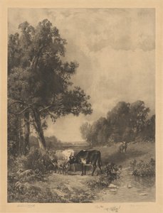 Senza titolo (Mucche e vitelli presso un ruscello) da Robert A. Eichelberger