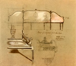 Progetto per un divano, 1777, 1946 da Robert Adam