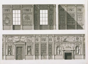Elevazione della Biblioteca a Syon House, c.1760-69 da Robert Adam