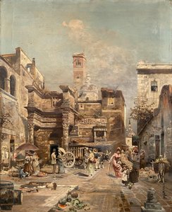 Una scena di strada romana