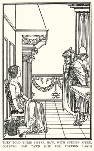 Illustrazione per Poesie di John Keats: Isabella o Il Vaso di Basilico (litografia)