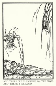 Illustrazione per Poesie di John Keats: La Belle Dame Sans Merci da Robert Anning Bell