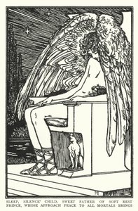 Dormi, figlio del silenzio, dolce padre del riposo morbido, Principe, il cui arrivo porta pace a tutti i mortali da Robert Anning Bell