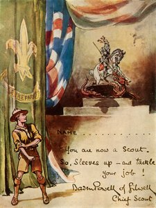 Progetto per la tessera di iscrizione degli scout, 1944 da Robert Baden Powell