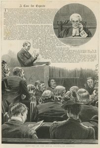 Un caso per esperti: schizzi nei Tribunali Reali di Giustizia; con una vignetta del signor Justice Kay da Robert Barnes