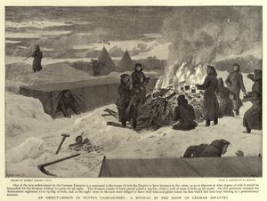 Una lezione pratica nella campagna invernale, un bivacco nella neve della fanteria tedesca da Robert Barnes