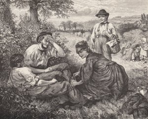 Lavoratori agricoli che riposano durante la raccolta da Robert Barnes