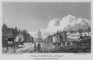 Ingresso a Londra da Islington (incisione) da Robert Blemell (after) Schnebbelie