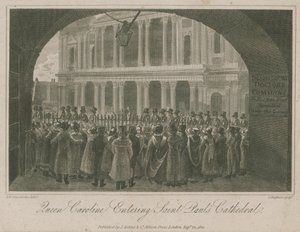 La regina Carolina entra nella cattedrale di San Paolo da Robert Blemell Schnebbelie