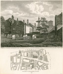 Scuola gratuita di grammatica della regina Elisabetta in Tooley Street, St Olave, Southwark, Londra da Robert Blemell Schnebbelie