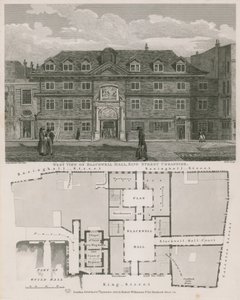 Vista ovest di Blackwell Hall, King Street, Cheapside da Robert Blemell Schnebbelie