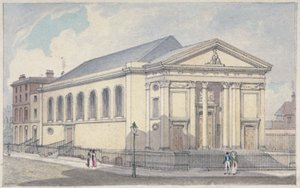 Chiesa cattolica romana di Santa Maria, Moorfields, Città di Londra, 1837 da Robert Blemmell Schnebbelie