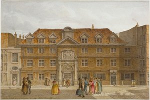 Veduta di Blackwell Hall su King Street, City of London da Robert Blemmell Schnebbelie