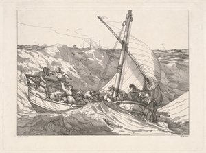 Barca in una tempesta in mare da Robert Blyth, after John Hamilton Mortimer