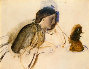 La cena di Natale della povera attrice, c1860 da Robert Braithwaite Martineau