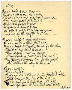 Ecco un brindisi a chi è lontano, c1792 da Robert Burns