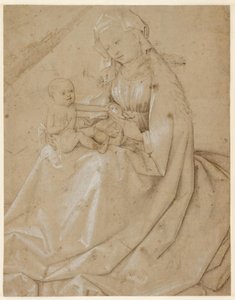 Madonna con Cristo-bambino che tiene in mano una pera da Robert Campin