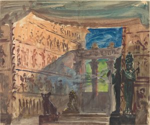 Interno di un antico tempio egizio