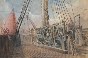 Ponte della Great Eastern, la canaletta del cavo, ecc., 1866, 1865-66 da Robert Charles Dudley