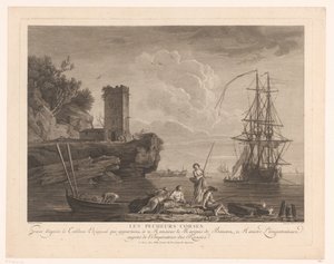 Veduta marina con pescatori da Robert Daudet (II) (attributed to)