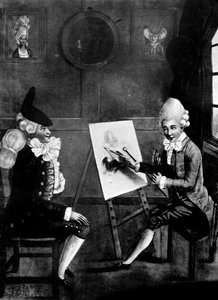 Il pittore di macaroni, o Billy Dimple che posa per il suo ritratto, 1770 da Robert Dighton