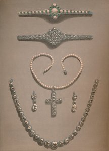 Collana, orecchini, braccialetti regali di nozze presentati ad Alessandra di Danimarca, 1863